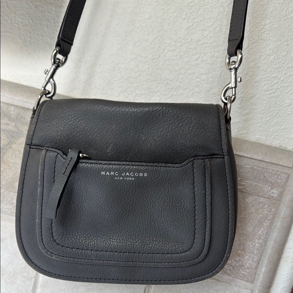 Marc Jacobs Charcoal Leather Crossbody Bag